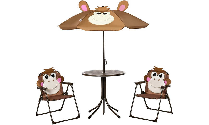 Image 6: Outsunny Kids' Bistro Table and Chair Set or Garden Swing Seat 