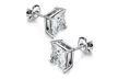 Paris Jewelry White Gold Plated Princess 6mm Cubic Zirconia Stud Earrings - Second Medium