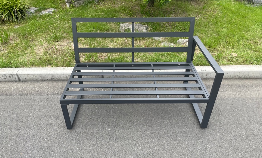 Image 7: Fimous Aluminium Garden Furniture Set with Fire Pit