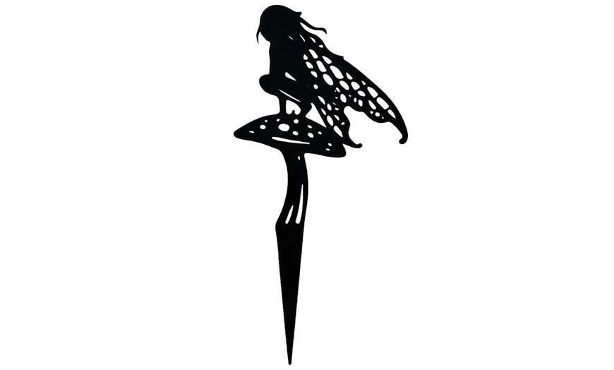 Image 7: 1 o 3 decorazioni da giardino in metallo raffiguranti una fata