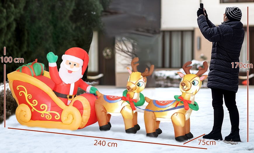 Image 12: Outsunny Inflatable Santa Christmas Decorations
