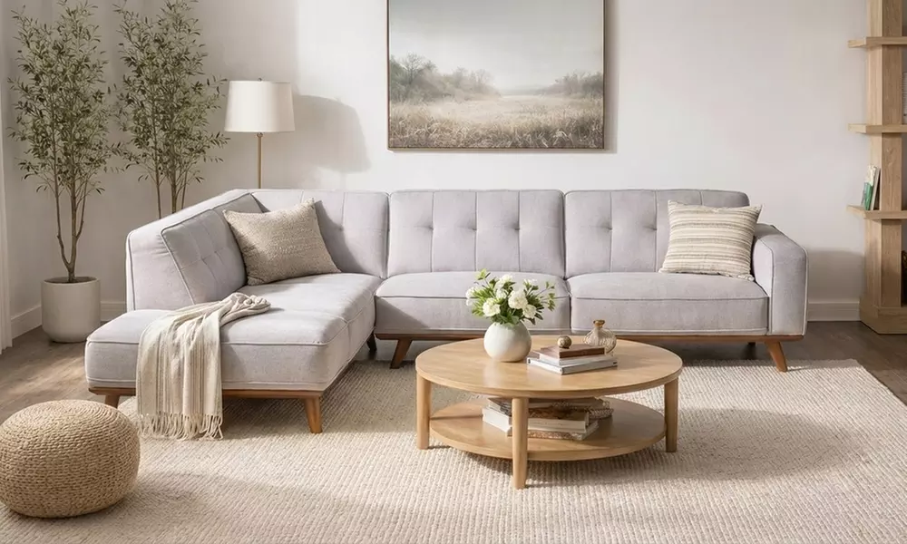 Canapé d'angle Kocoon en tissu avec méridienne angle gauche ou droit