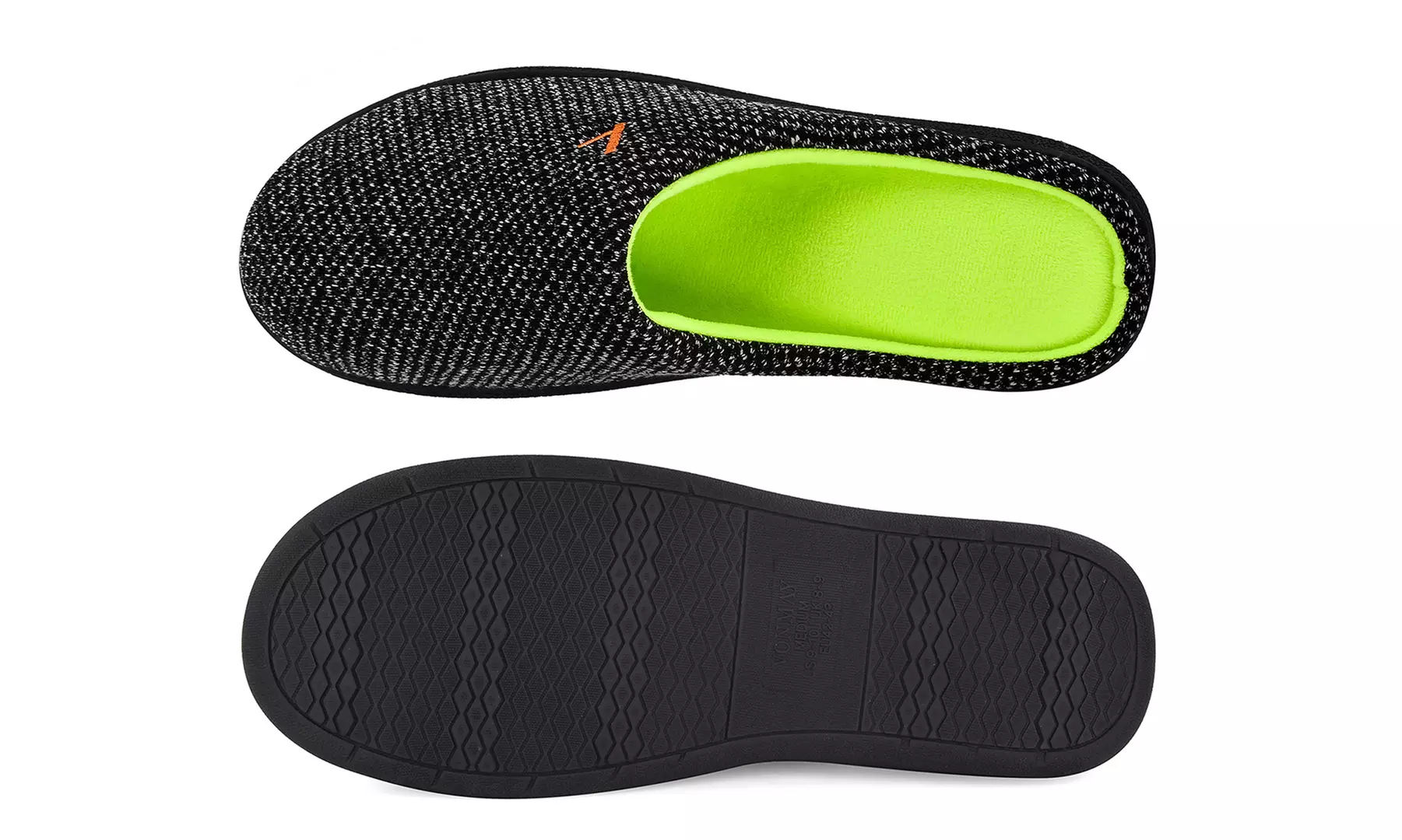 VONMAY Men's Slippers Two-Tone Cozy House Shoes Open Back Memory Foam Slippers