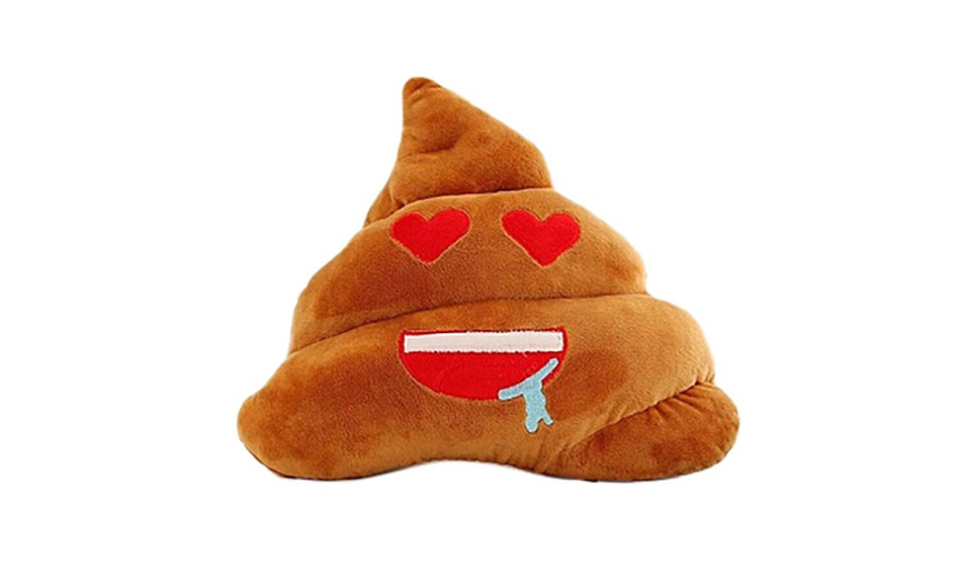 Image 3: Poo Emoticon Cushion