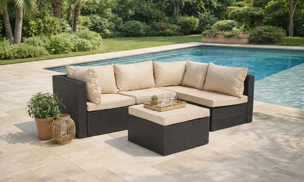 Salon de jardin modulable Kocoon 5 places en résine tressée