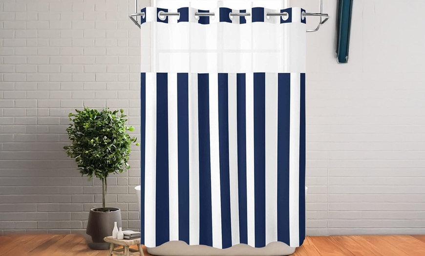 Image 23: Clearance Hookless Quick-Fit Shower Curtain