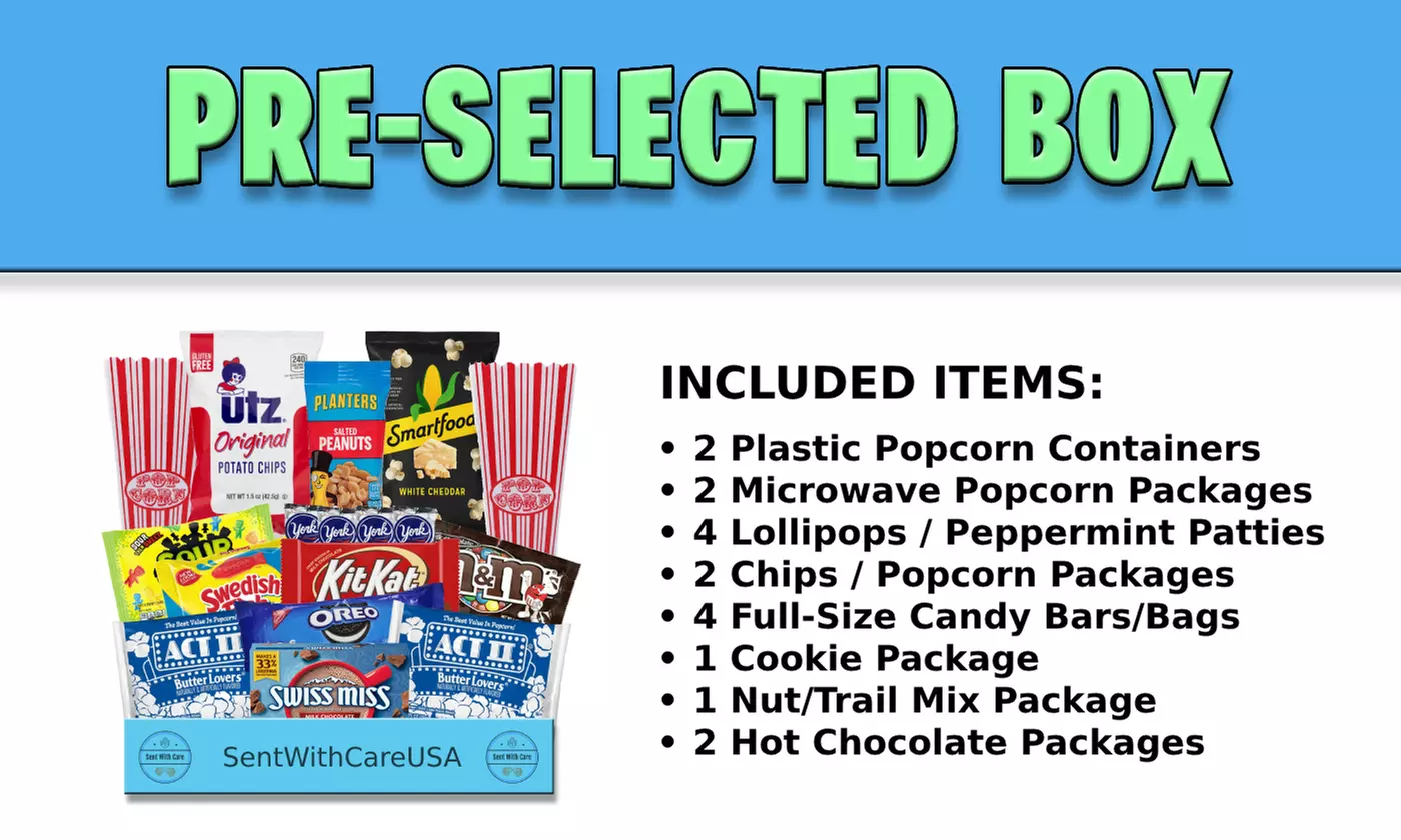 Up to 15% Off SentWithCareUSA: Movie Night Snack Box & Date Night Gift 