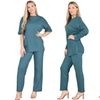 Image 7: Want Clothing Ribbed 2-Piece Wide Leg Loungewear Suit
