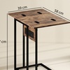 Image 7: HomCom C-Shaped Side Table, Foldable with Charging Station