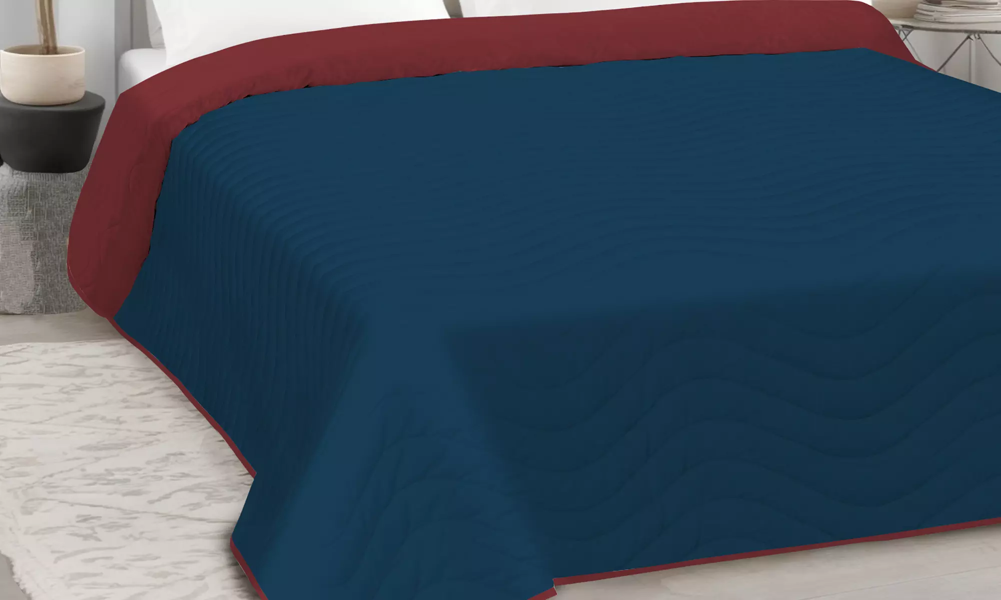 Tagesdecke mit Wellen-Steppung