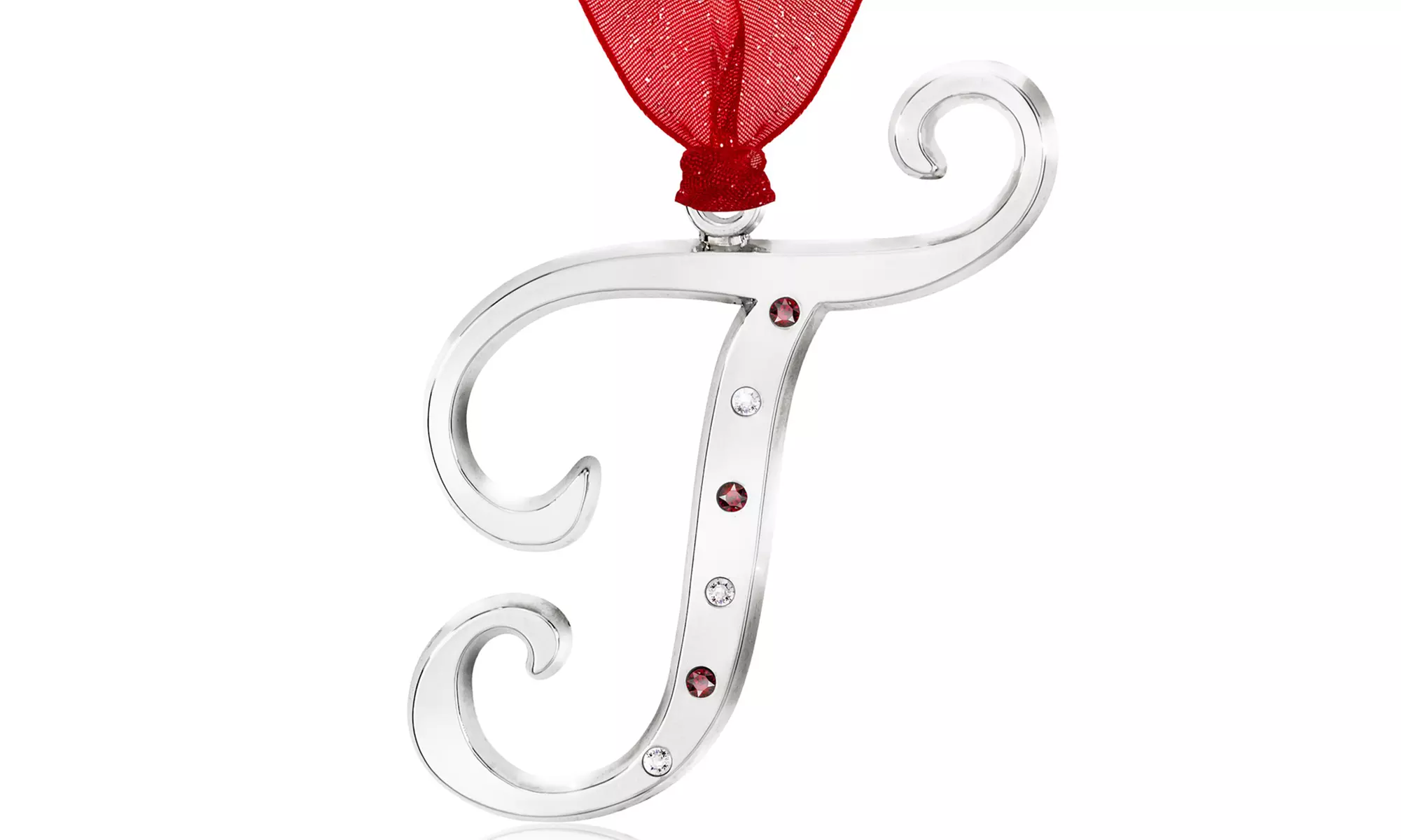 Silvertone Initial Ornaments