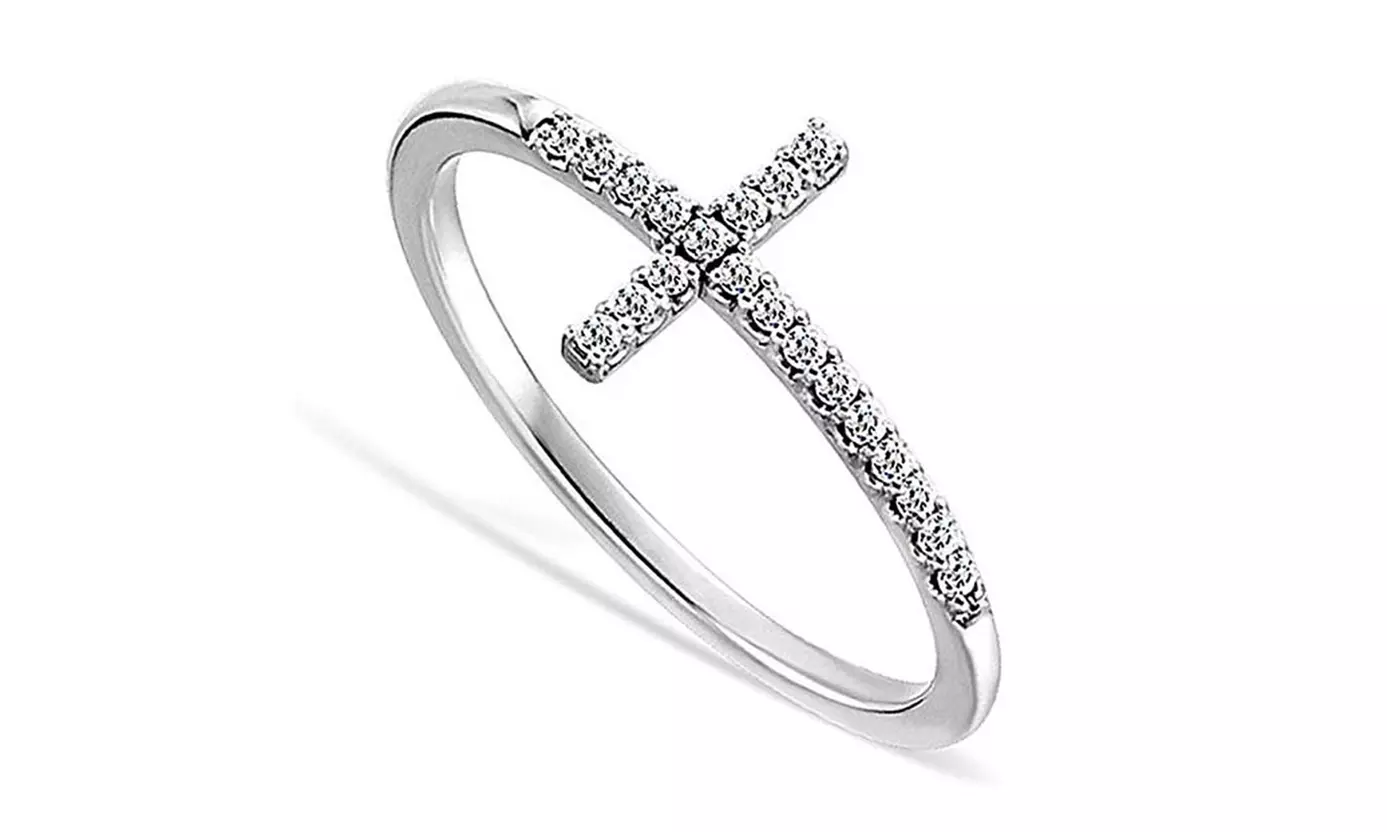 Sideways Cross Band With Crystals From Swarovski