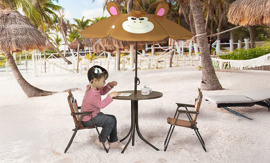 Image 2: Outsunny Kids' Bistro Table and Chair Set or Garden Swing Seat 