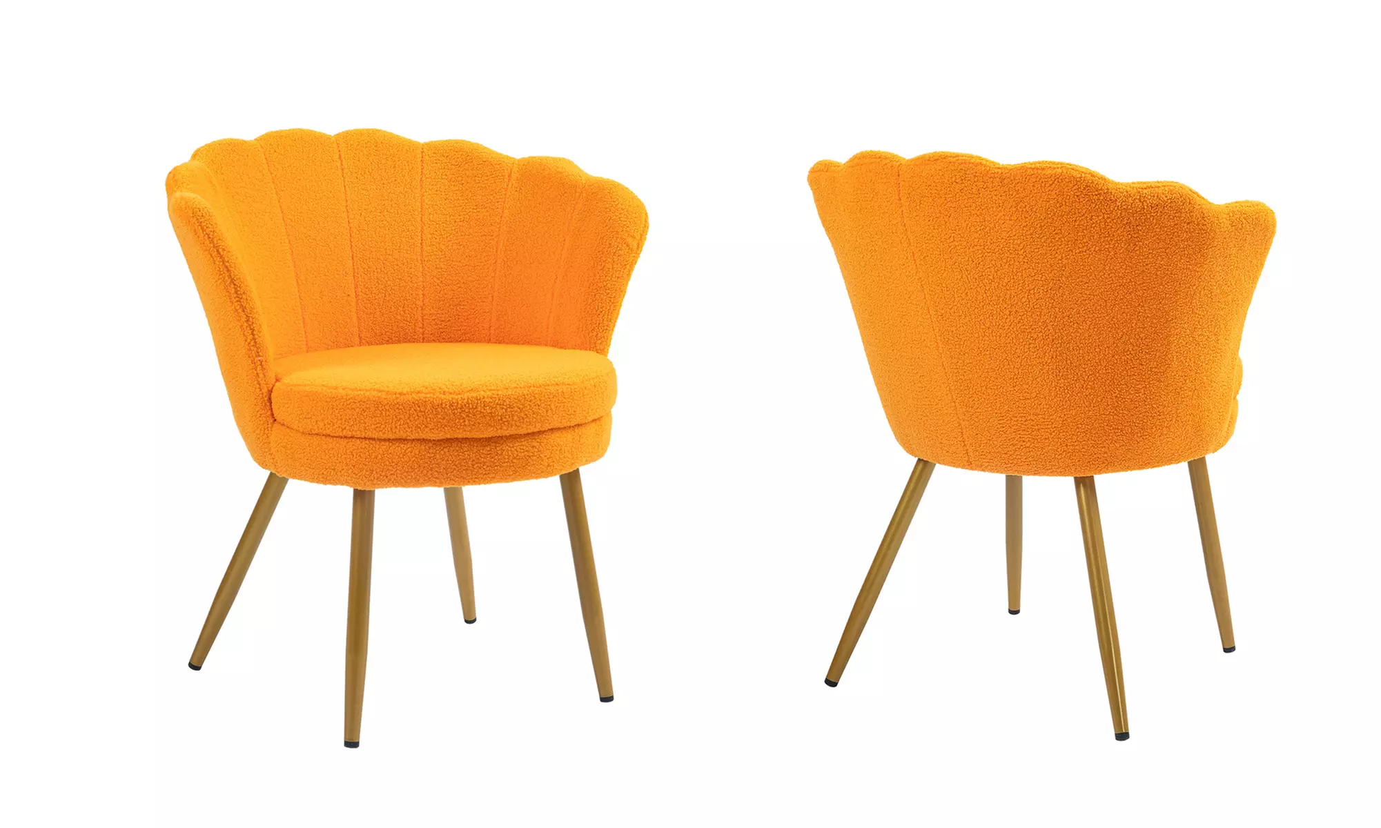 Fluwelen schelpfauteuil