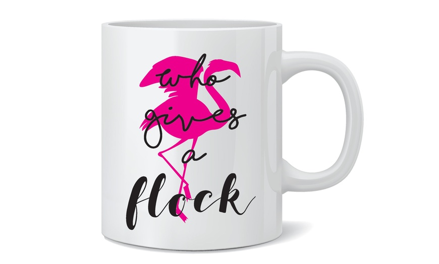 Image 11: One or Two Flamingo Print Mugs