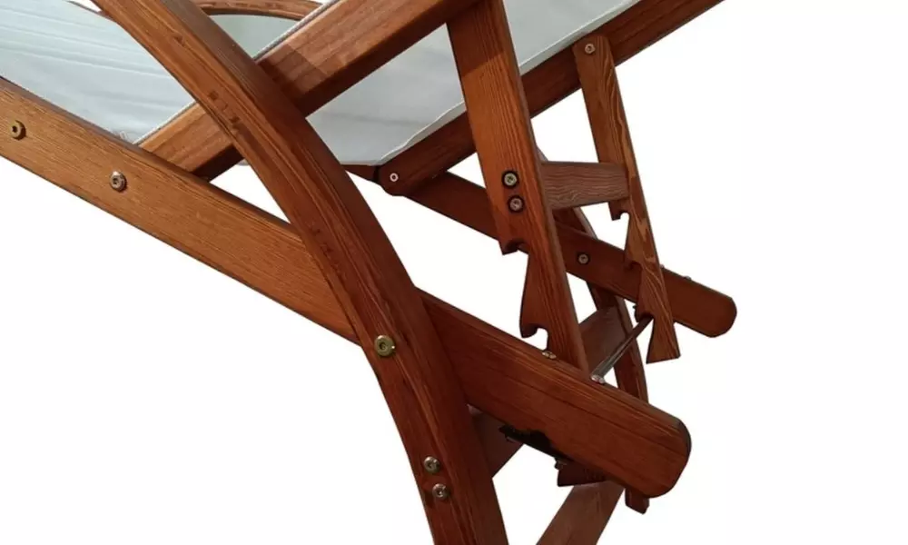 Transat en bois et toile avec accoudoirs et têtière ajustable Kocoon