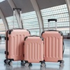 Image 1: 3 Piece ABS Suitcase Set with Combination Lock