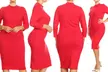 Women's Plus Size Mock Neck 3/4 Sleeves Casual Solid Bodycon Casual Mid Dress - Second Medium