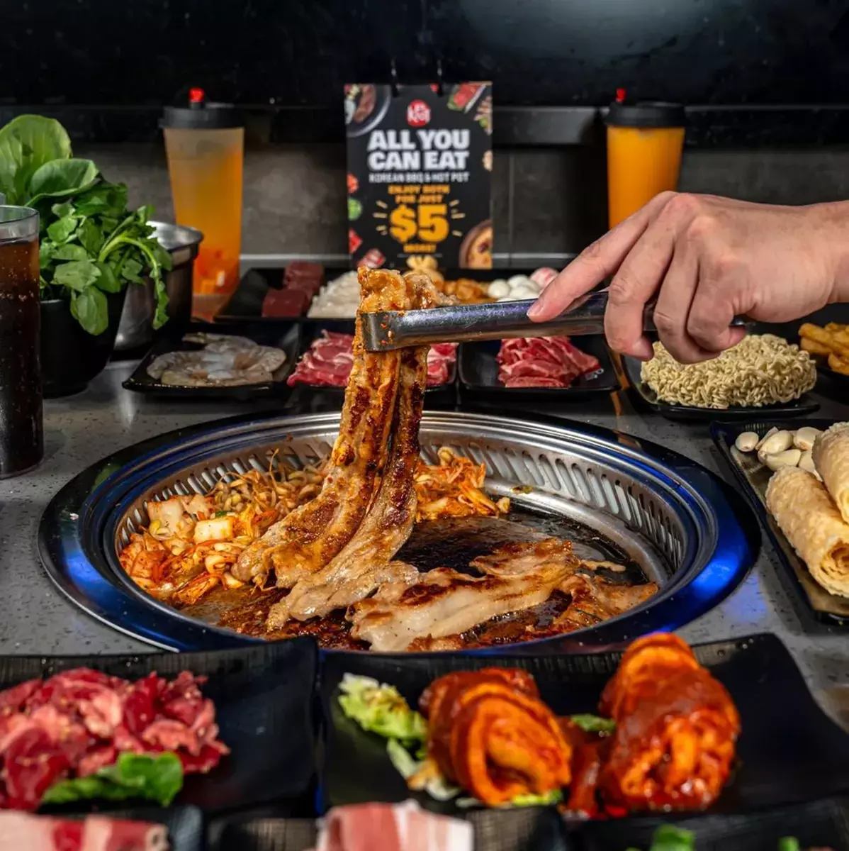 All you can eat Korean BBQ and Hot Pot Dinner for One, Two, or Four