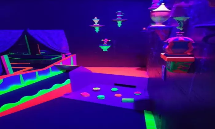 Light Up the Fun with Blacklight Minigolf Rounds and Arcade Games!