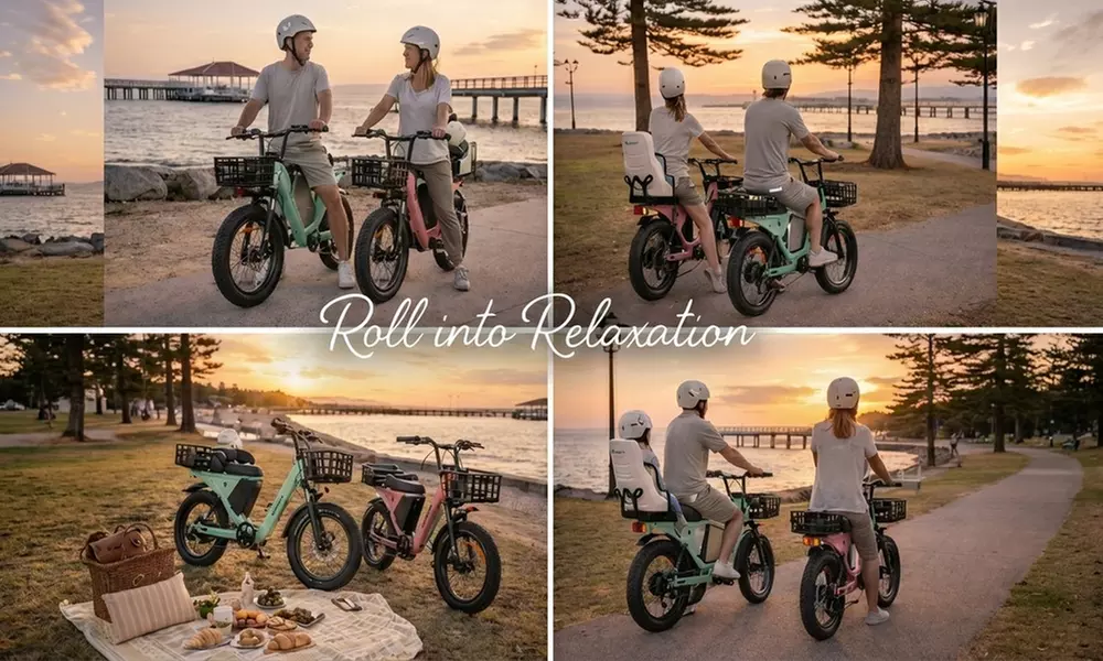 Coastal Premium E-bike Picnics Package or Luxe Beach Picnics Package