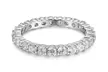 Dainty Crystal Eternity Rings in Sterling Silver - Second Medium