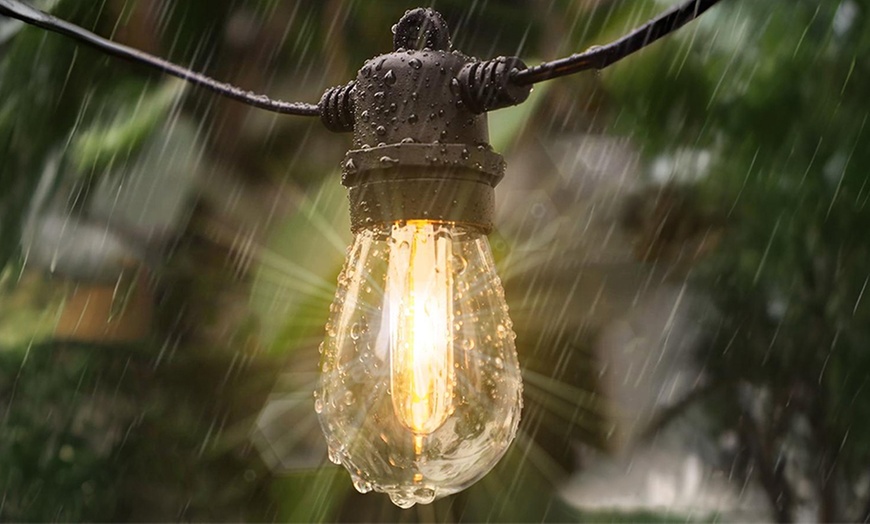 Image 1: Outdoor lichtslinger op zonne-energie