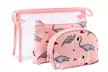 1 ou 2 trousses de toilette flamant rose 3en1 - Second Medium