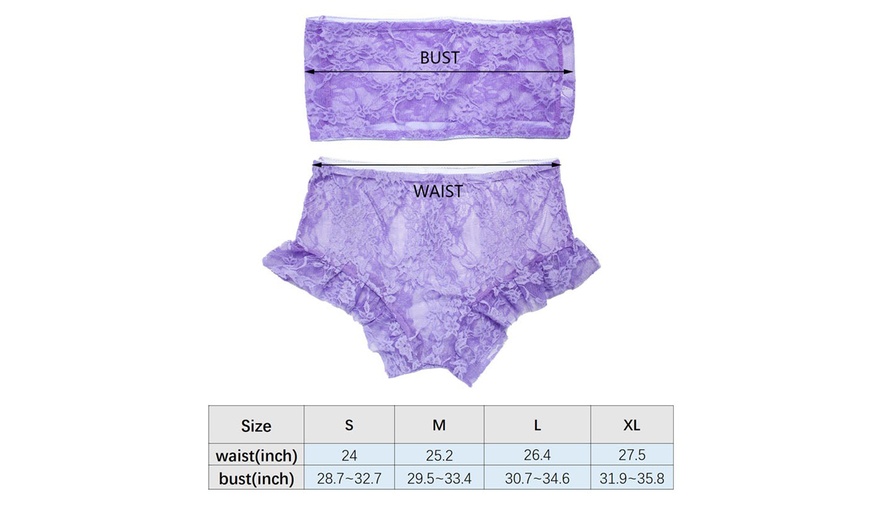 Image 2: Women Sexy Babydoll Lingerie Lace Pajama Set