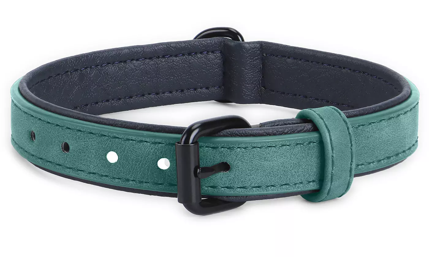 Adjustable Soft Leather Pet Dog Collar for Small Medium Large Dogs