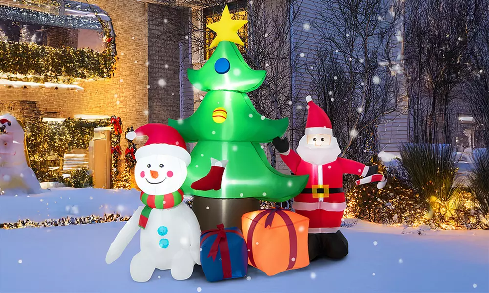 Costway 7.2 FT Inflatable Christmas Decoration Lighted Blow up Tree Santa Claus