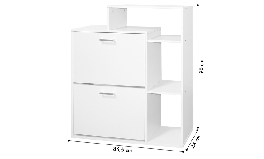 Image 12: Scarpiera in legno con mensola