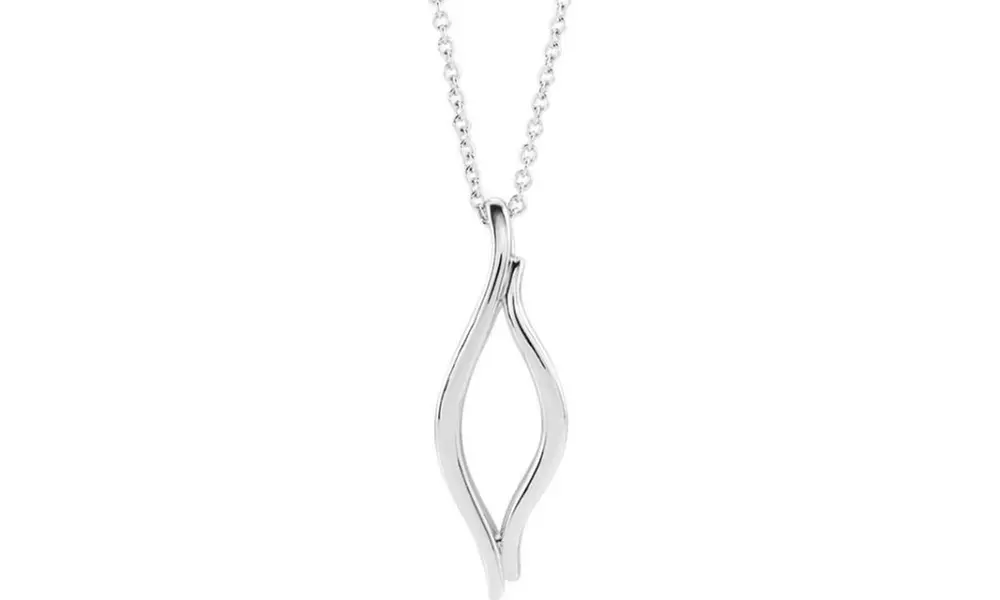 Paris Jewelry White Gold Plated Freeform Necklace