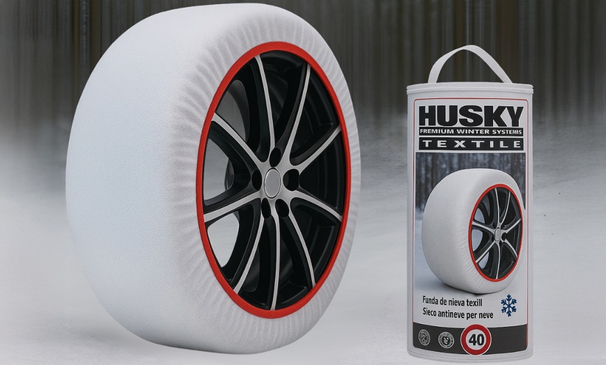 Image 4: Husky Premium Textile Snow Socks - Winter Traction for Modern Vehicles