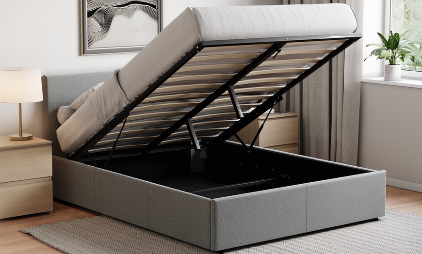 Image 4: Veronica Fabric Ottoman Bed