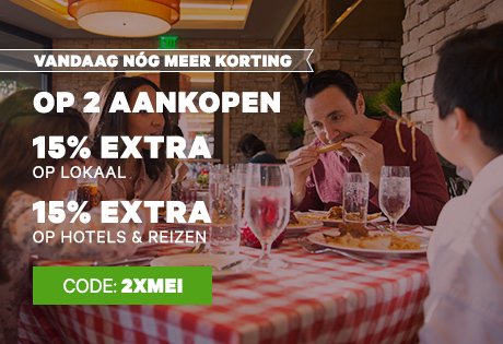 Alléén vandaag: -15% op Lokaal en -15% op Hotels&Reizen - Code: 2XMEI