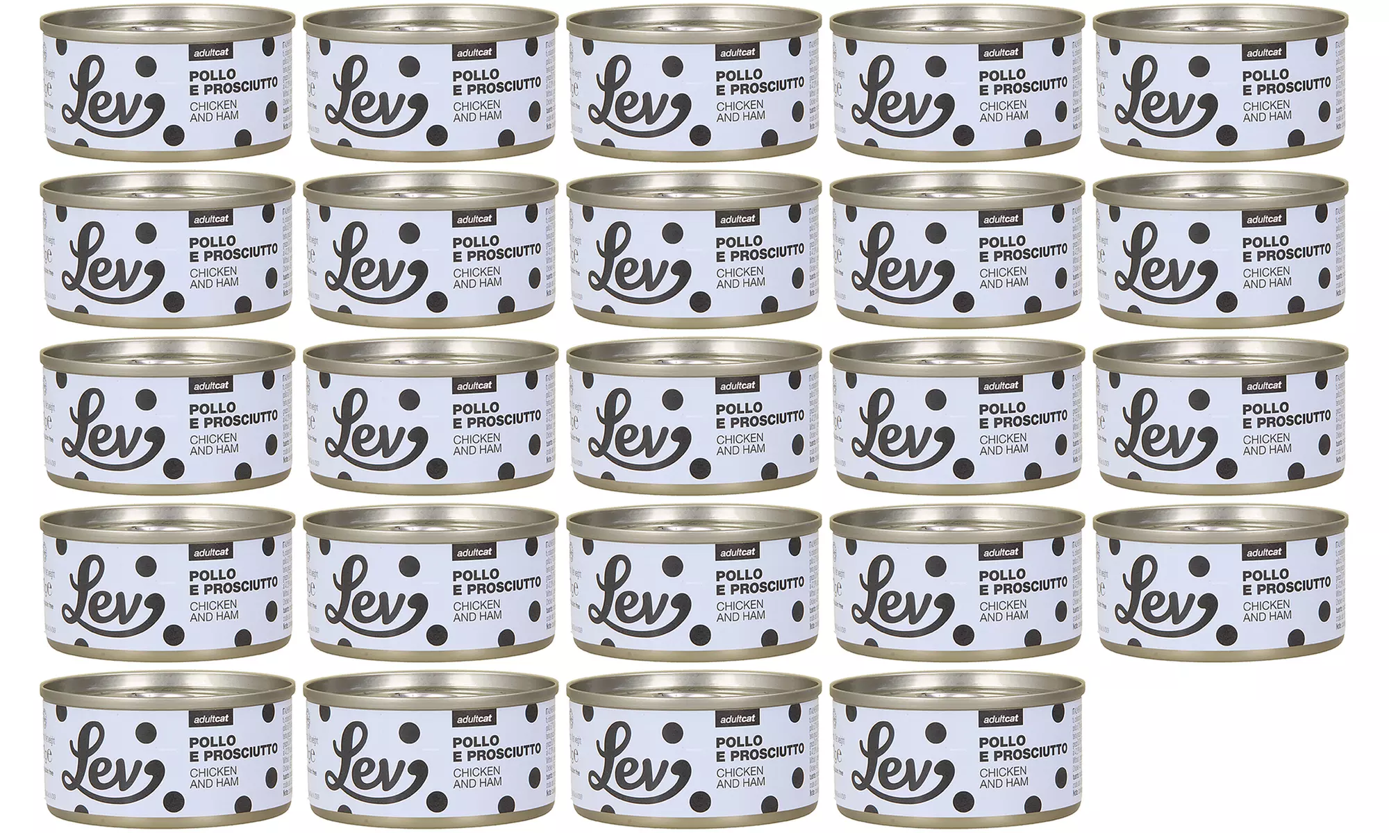 24 o 58 lattine di cibo umido per gatti 100% naturale di Lev