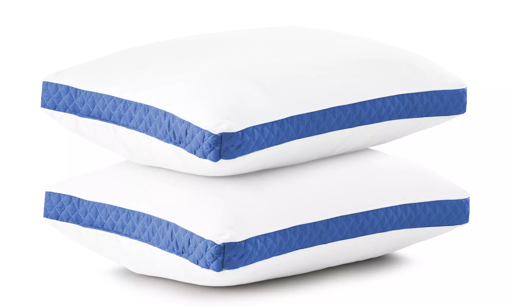 2Pack Gusseted Pillows - Microfiber Breathable Down Bed Pillow Pair by Lux Decor