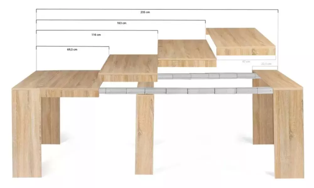 Table console extensible en bois Kocoon