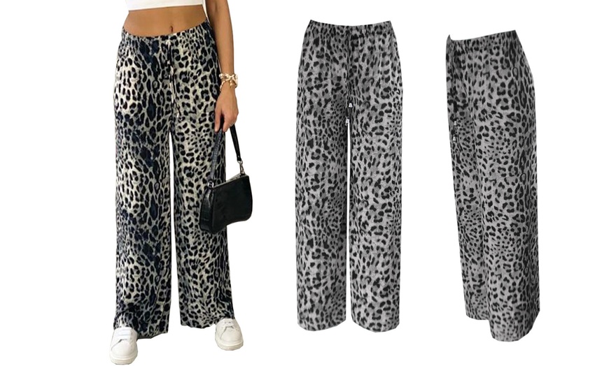 Image 7: Animal Prints Wide Leg Palazzo Trousers