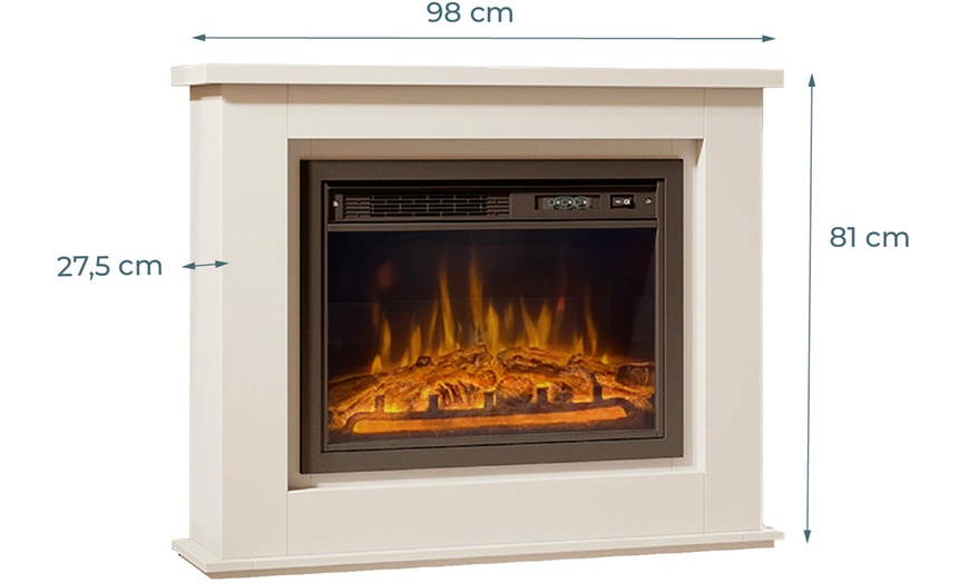 Image 3: Mueble con chimenea eléctrica Alaska con luces LED multicolor