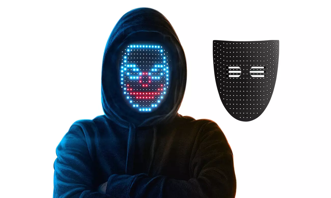 Masque lumineux à LED avec détection des mouvements
