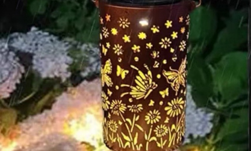 Image 10: Butterfly Solar Garden Lantern Decorative Outdoor Light