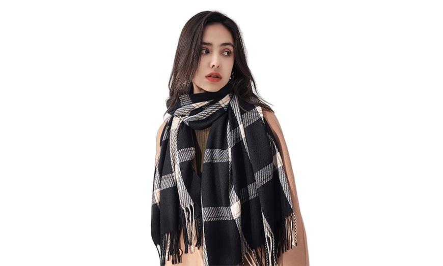 Image 5: One, Two or Three Packs of Soft Winter Checked Scarves