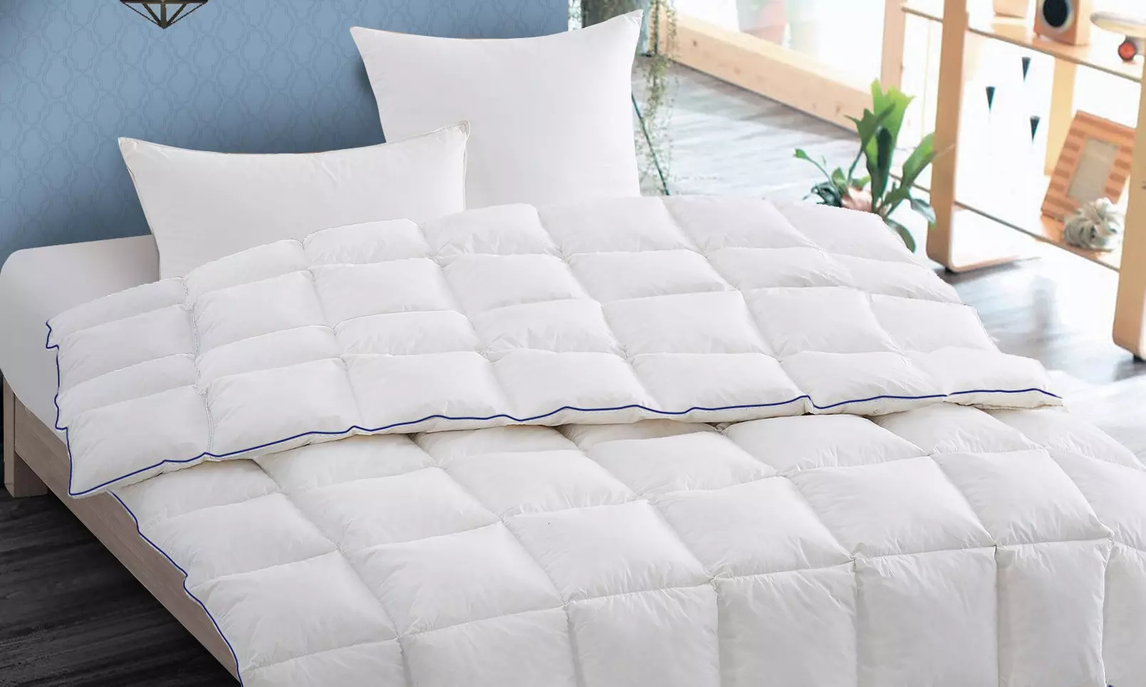 Couette de la marque Signature en plumes de canard blanc 700 gr/m², avec ou sans oreillers - Primary Image