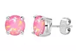 925 Sterling Silver 2.00 CTTW Round Cut Fire Opal Stud Earrings Multiple Options - Second Medium