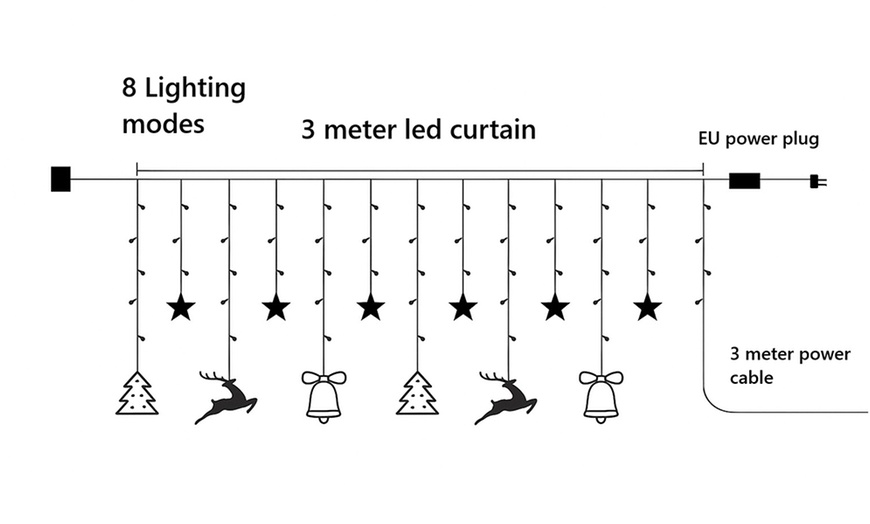Image 5: Rideau de Noël à LED  