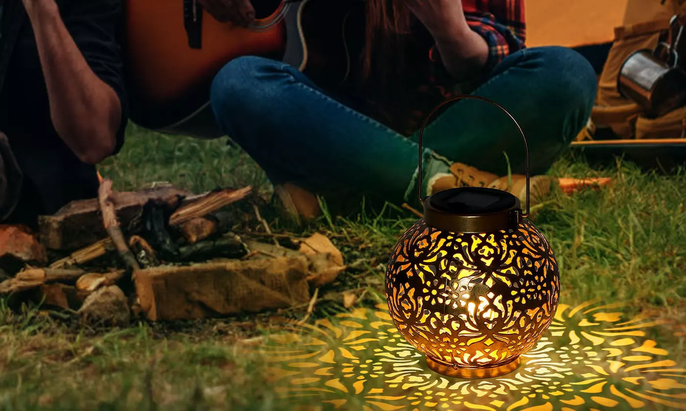 ItBelongs2U Waterproof Metal LED Solar Garden Hanging Tabletop Lamp