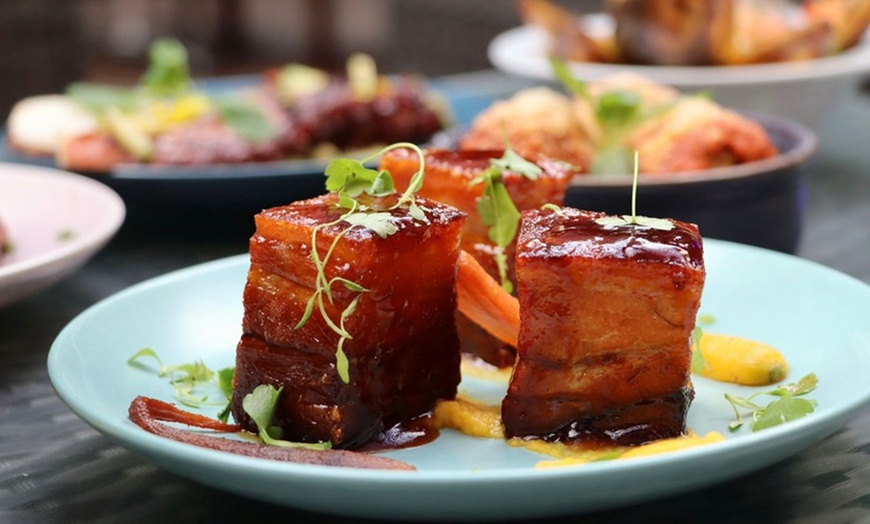 Image 1: Any Starter, 3 Tasting Plates, Dessert & Wine or Beer (64% Off)