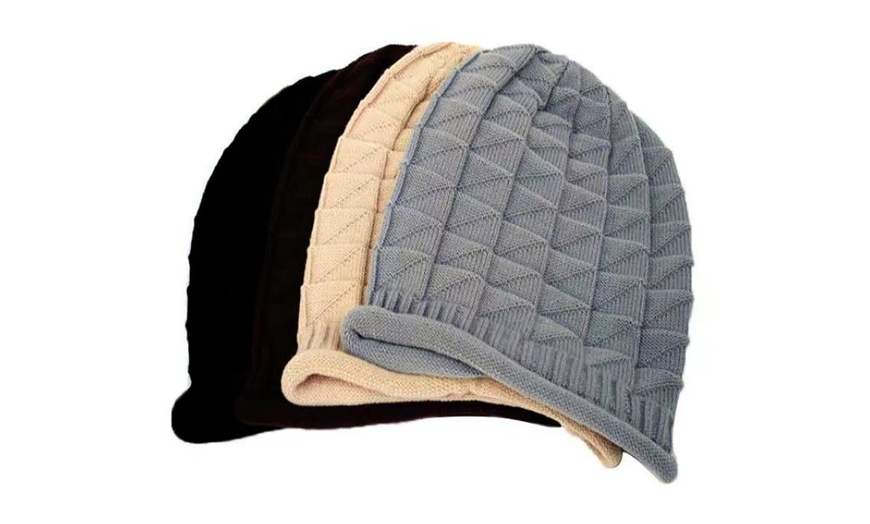 Image 5: 1x oder 2x Gestrickte Wintermütze